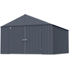 Image of Shelterlogic Sheds, Garages & Carports 12ft x 14ft. x 8 ft. Anthracite Arrow Elite Steel Storage Shed by Shelterlogic 781880201328 EG1214AN 12ftx14ft.x8 ft.Anthracite Arrow Elite Steel Storage Shed Shelterlogic