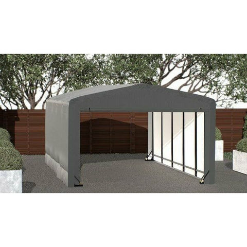 Shelterlogic Sheds, Garages & Carports 12x23x10 Gray ShelterTube Wind and Snow-Load Rated Garage by Shelterlogic 781880246473 SQAACC0103C01202310 12x23x10 Gray ShelterTube Wind and Snow-Load Rated Garage Shelterlogic