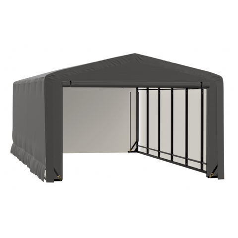Shelterlogic Sheds, Garages & Carports 12x23x10 Gray ShelterTube Wind and Snow-Load Rated Garage by Shelterlogic 781880246473 SQAACC0103C01202310 12x23x10 Gray ShelterTube Wind and Snow-Load Rated Garage Shelterlogic