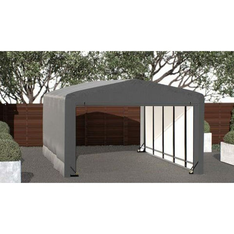 Shelterlogic Sheds, Garages & Carports 12x23x8 Gray ShelterTube Wind and Snow-Load Rated Garage by Shelterlogic 781880246411 SQAACC0103C01202308 12x23x8 Gray ShelterTube Wind and Snow-Load Rated Garage Shelterlogic