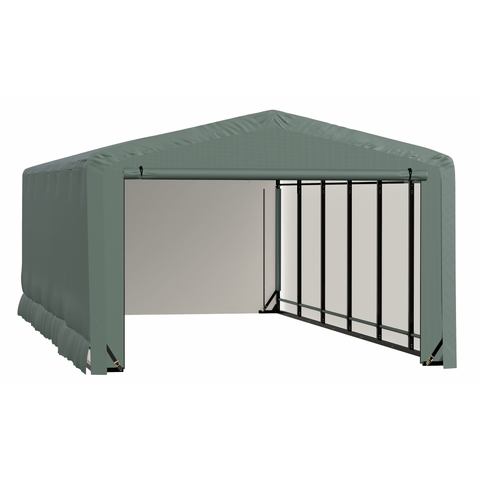 Shelterlogic Sheds, Garages & Carports 12x23x8 Green ShelterTube Wind and Snow-Load Rated Garage by Shelterlogic 781880263555 SQAACC0104C01202308 12x23x8 Green ShelterTube Wind and Snow-Load Rated Garage Shelterlogic