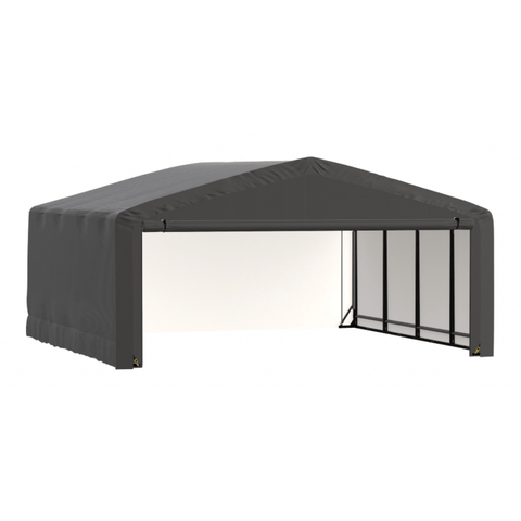 Shelterlogic Sheds, Garages & Carports 20x18x10 Gray ShelterTube Wind and Snow-Load Rated Garage by Shelterlogic 781880263456 SQAADD0103C02001810 20x18x10 Gray ShelterTube Wind and Snow-Load Rated Garage Shelterlogic