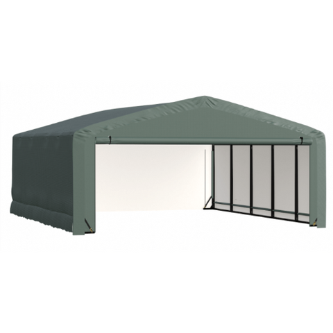 Shelterlogic Sheds, Garages & Carports 20x23x10 Green ShelterTube Wind and Snow-Load Rated Garage by Shelterlogic 781880248101 SQAADD0104C02002310 20x23x10 Green ShelterTube Wind and SnowLoad Rated Garage Shelterlogic