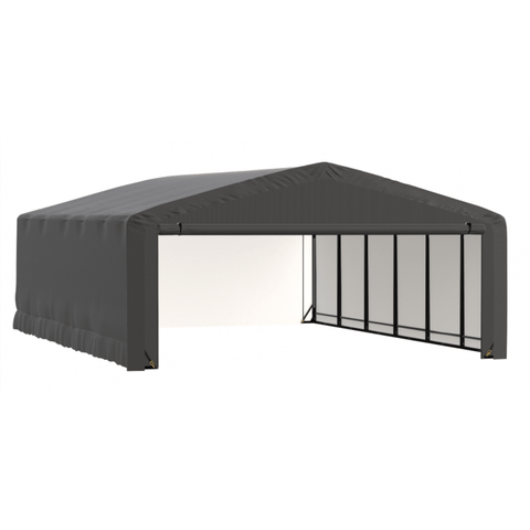 Shelterlogic Sheds, Garages & Carports 20x27x10 Gray ShelterTube Wind and Snow-Load Rated Garage by Shelterlogic 781880263432 SQAADD0103C02002710 20x27x10 Gray ShelterTube Wind and Snow-Load Rated Garage Shelterlogic