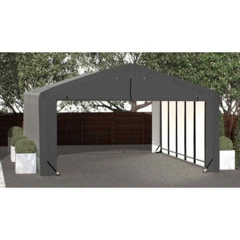 Shelterlogic Sheds, Garages & Carports 20x32x12 Gray ShelterTube Wind and Snow-Load Rated Garage by Shelterlogic 781880250524 SQAADD0103C02003212 20x32x12 Gray ShelterTube Wind and Snow-Load Rated Garage Shelterlogic
