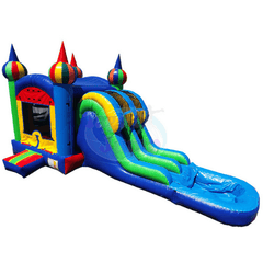 Tago's Jump Water Parks & Slides 15'H Green and Blue Double Slide by Tago's Jump 781880290865 CWS-200 15'H Green and Blue Double Slide by Tago's Jump SKU# CWS-200