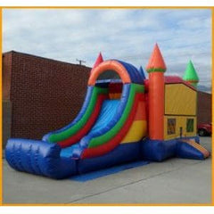 12'H 3 in 1 Wet Dry Multicolor Castle Bouncer Combo by Ultimate Jumpers