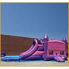 12'H 3 in 1 Wet/Dry Pink Purple Castle Module Combo by Ultimate Jumpers