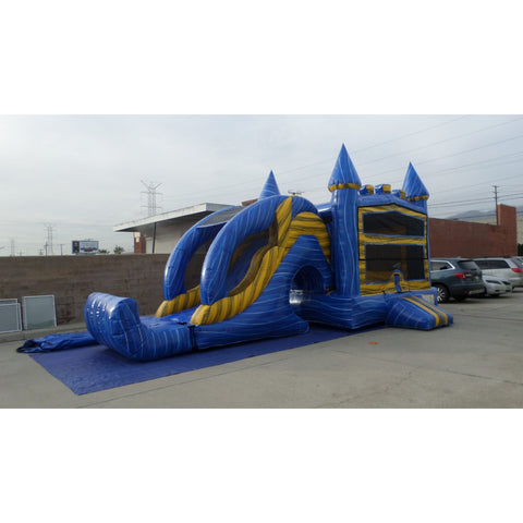 Ultimate Jumpers Inflatable Bouncers 15'H 3 In 1 Wet & Dry Blue And Yellow Marble Combo by Ultimate Jumpers C153 15'H Dual Lane Wet & Dry Tropical Combo by Ultimate Jumpers SKU C153