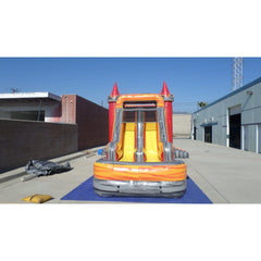 15'H Dual Lane Wet & Dry Castle Module Marble Combo by Ultimate Jumpers