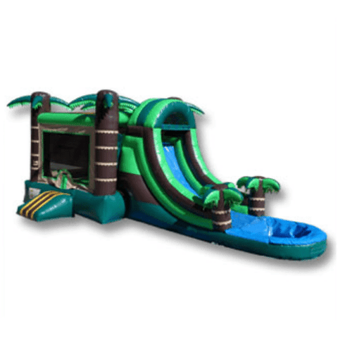 Ultimate Jumpers WET N DRY COMBOS 12' 3 IN 1 WET DRY TROPICAL BOUNCER SLIDE COMBO by Ultimate Jumpers C103