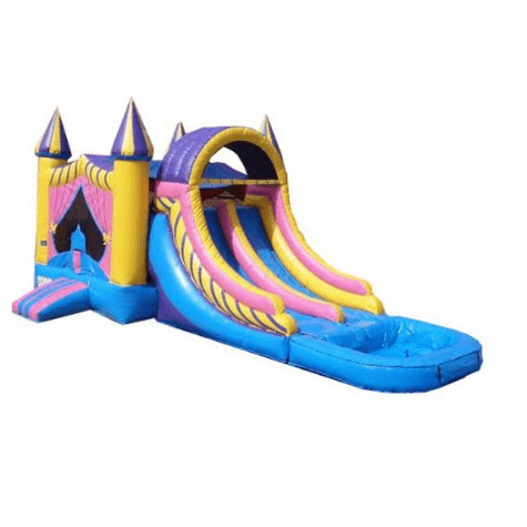 Ultimate Jumpers WET N DRY COMBOS 14' INFLATABLE DOUBLE LANE WET DRY PRINCESS COMBO by Ultimate Jumpers C123