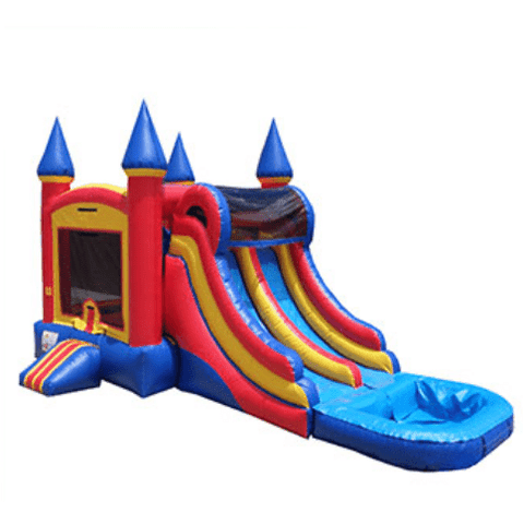 Ultimate Jumpers WET N DRY COMBOS 15' INFLATABLE DOUBLE LANE WET DRY CASTLE COMBO by Ultimate Jumpers C128