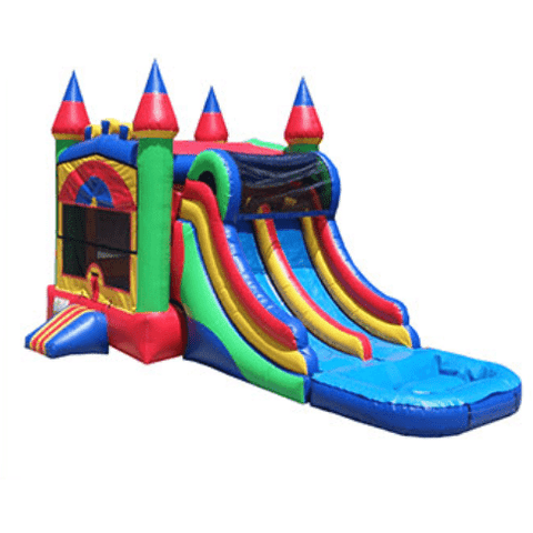 INFLATABLE WET AND DRY DOUBLE SLIDE CASTLE MODULE COMBO by Ultimate Jumpers SKU# C131