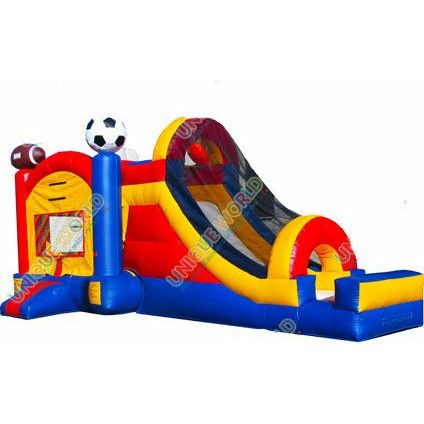 Unique World Inflatable Bouncers 14'H Sports Bounce House And Slide Combo by Unique World 14'H Sports Bounce House And Slide Combo by Unique World SKU# 3002D/ 3002D-POOL