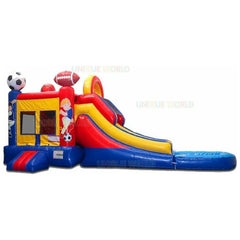 14'H Sports Theme Bouncer Slide Combo With Pool And Stopper by Unique World