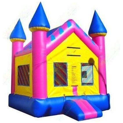 Unique World Inflatable Bouncers 15'H Pink And Yellow Bounce House by Unique World 781880208426 1014-Unique World 15'H Rainbow Bouncy Castle by Unique World  SKU 1020