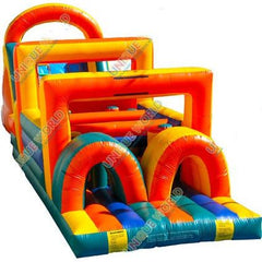 17'H Orange Obstacle Course With Slide by Unique World