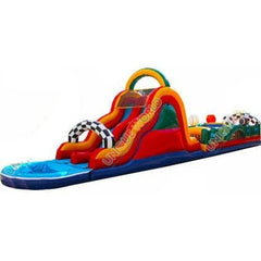 Unique World Inflatable Bouncers 18'H 70 Feet Sports Obstacle And Dual Lane Slide Combo by Unique World 5012P 18'H 70 Feet Sports Obstacle And Dual Lane Slide Combo by Unique World SKU# 5012P