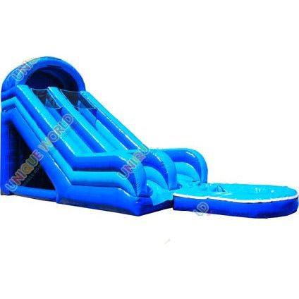 Unique World Water Parks & Slides 20'H Blue Wave Slide & Run N Splash by Unique World 781880236436 2076 20'H Blue Wave Slide & Run N Splash by Unique World SKU# 2076