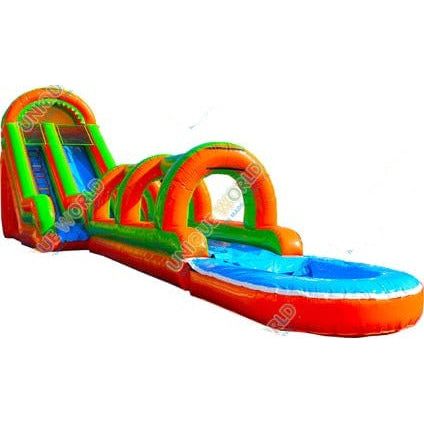 20'H Tangerine Water Screamer Slide With Run N Splash And Pool by Unique World SKU# 2085
