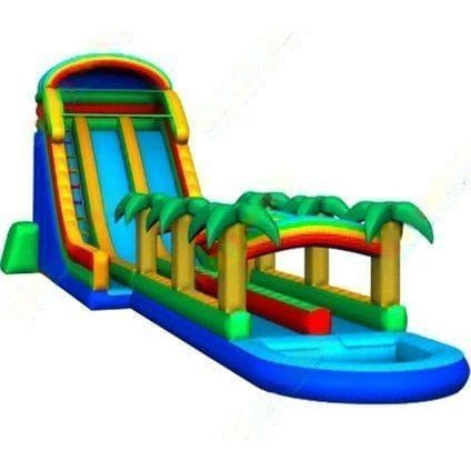 Unique World Water Parks & Slides 22Ft Tropical Wave Water Slide by Unique World 2105 18'H Double Lane Slide With Palm Trees by Unique World SKU# 2094